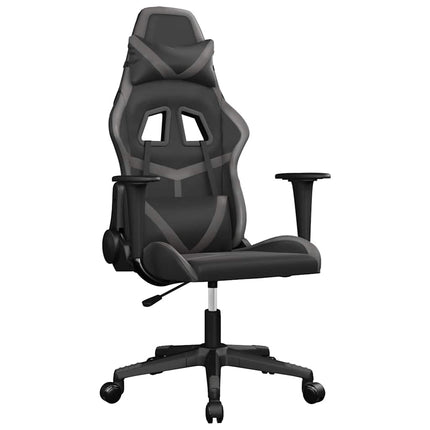 gamingstol m. massagefunktion kunstlæder sort og grå