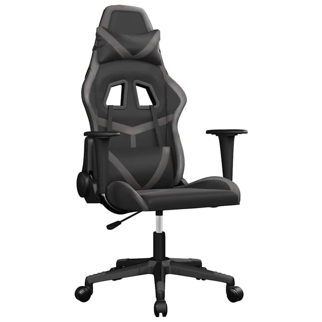 gamingstol m. massagefunktion kunstlæder sort og grå