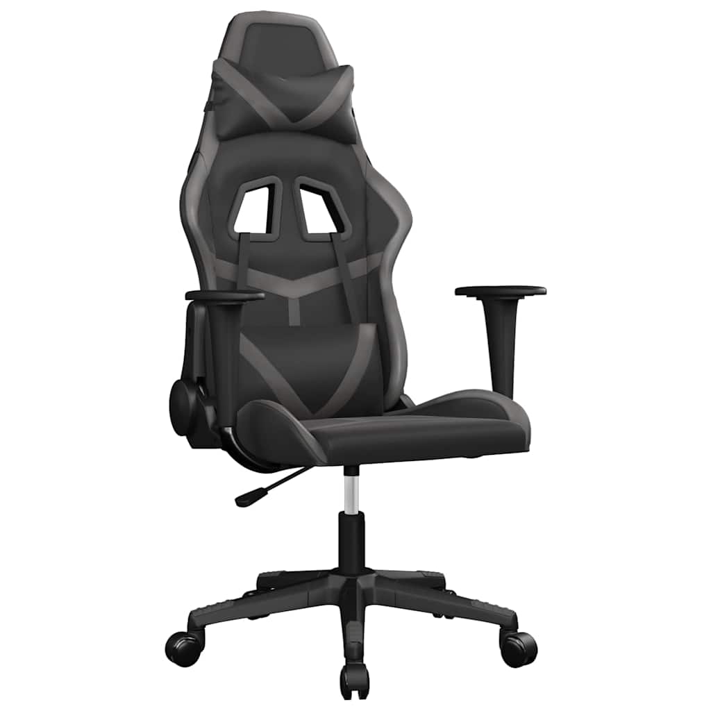 gamingstol m. massagefunktion kunstlæder sort og grå
