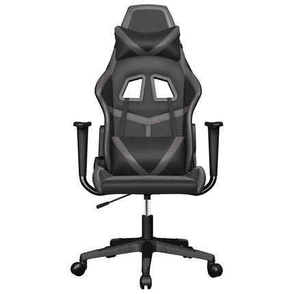 gamingstol m. massagefunktion kunstlæder sort og grå
