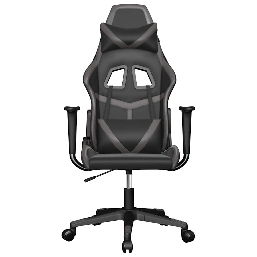 gamingstol m. massagefunktion kunstlæder sort og grå