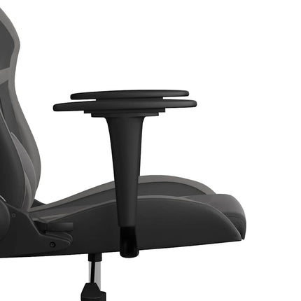 gamingstol m. massagefunktion kunstlæder sort og grå