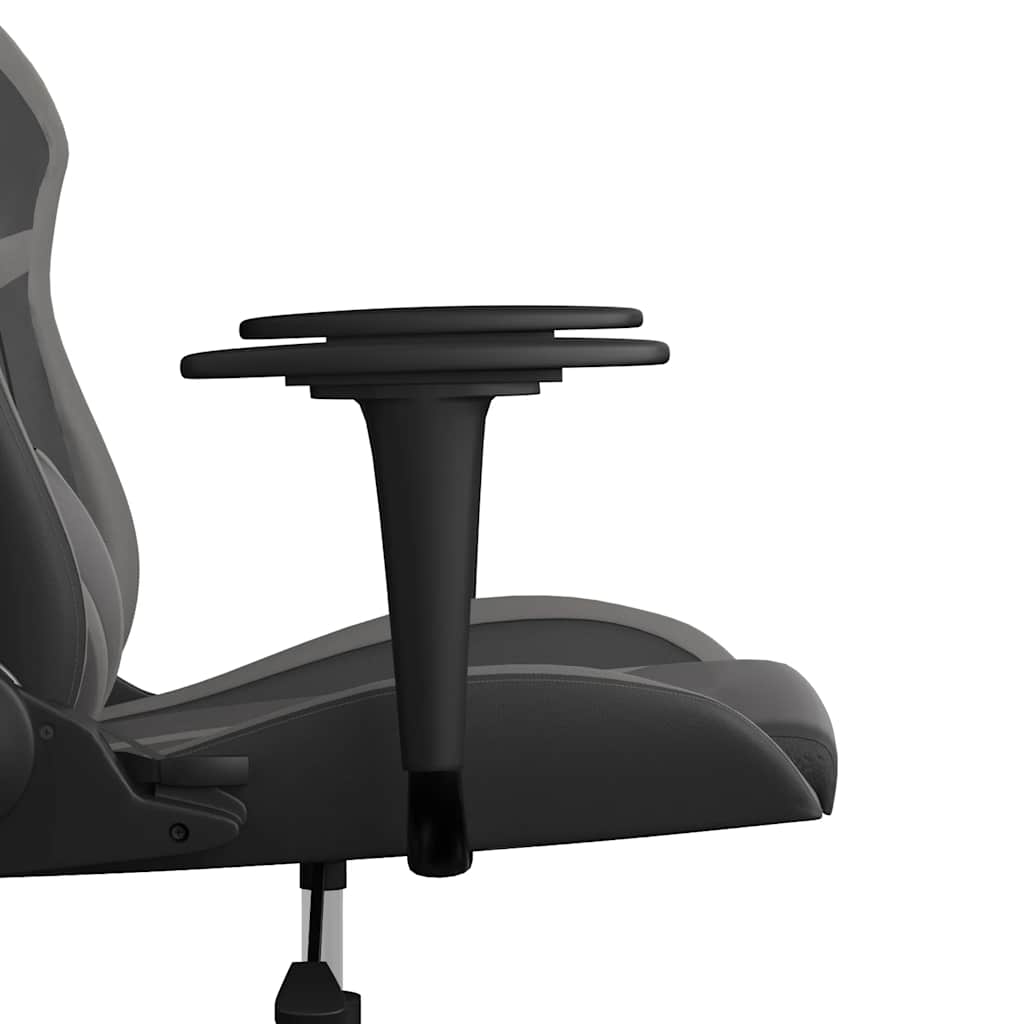 gamingstol m. massagefunktion kunstlæder sort og grå