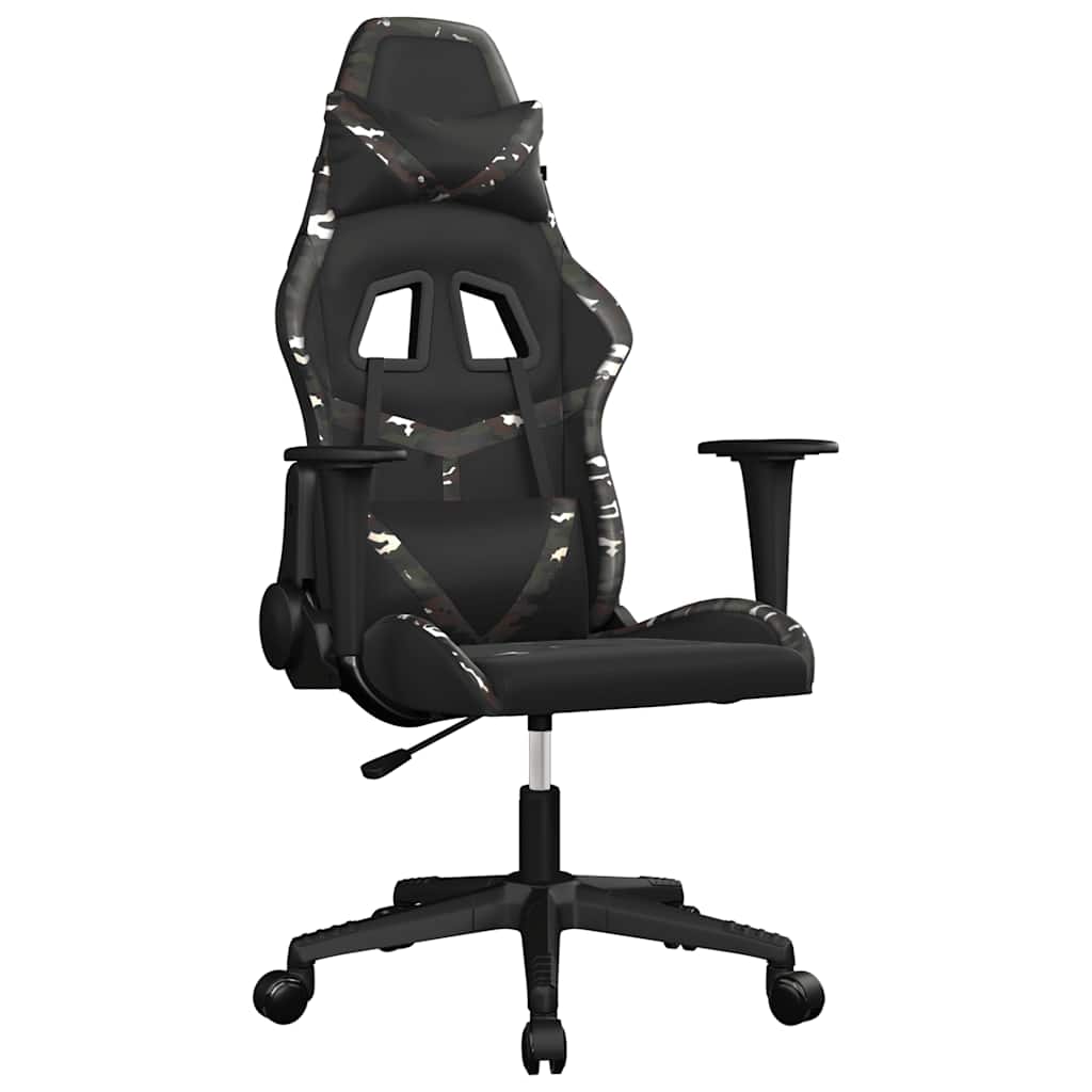 gamingstol m. massagefunktion kunstlæder sort og camouflage
