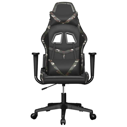 gamingstol m. massagefunktion kunstlæder sort og camouflage