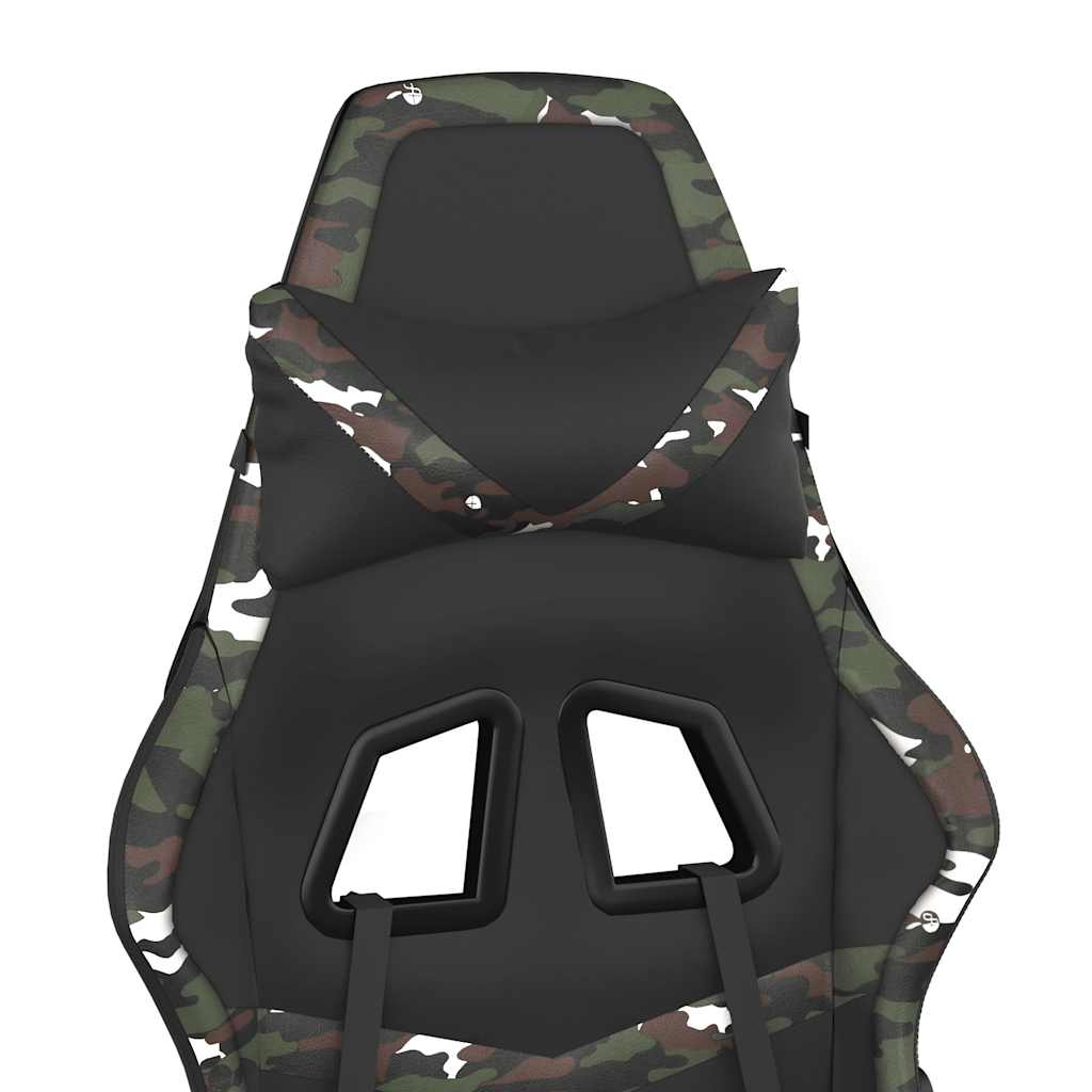 gamingstol m. massagefunktion kunstlæder sort og camouflage