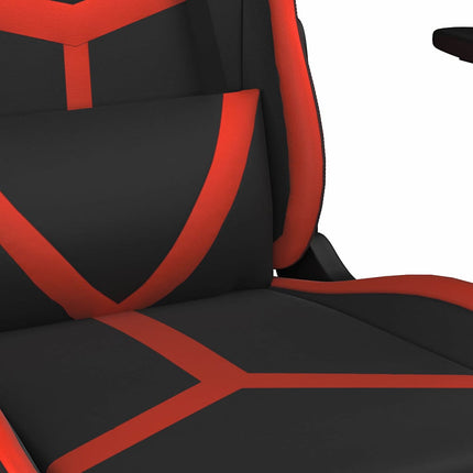 gamingstol m. massagefunktion og fodstøtte kunstlæder sort rød