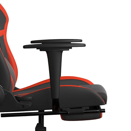 gamingstol m. massagefunktion og fodstøtte kunstlæder sort rød