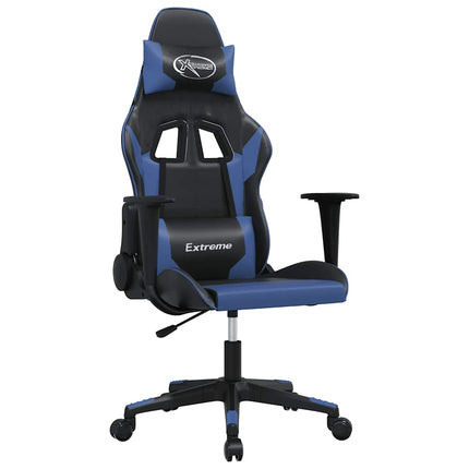 gamingstol m. massagefunktion kunstlæder sort og blå