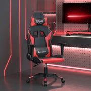 gamingstol m. massagefunktion kunstlæder sort og rød