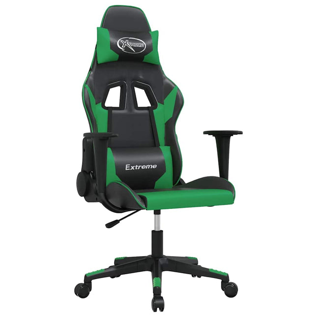 gamingstol m. massagefunktion kunstlæder sort og grøn