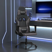 gamingstol m. massagefunktion kunstlæder sort og grå