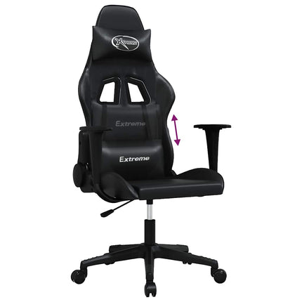gamingstol med massagefunktion kunstlæder sort