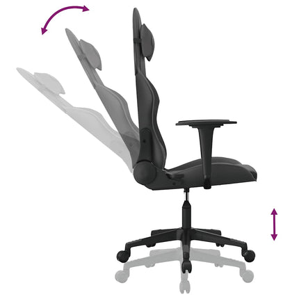 gamingstol med massagefunktion kunstlæder sort