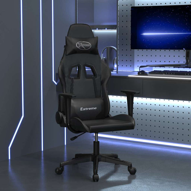 gamingstol med massagefunktion kunstlæder sort
