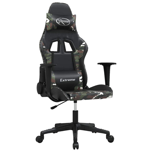 gamingstol m. massagefunktion kunstlæder sort og camouflage