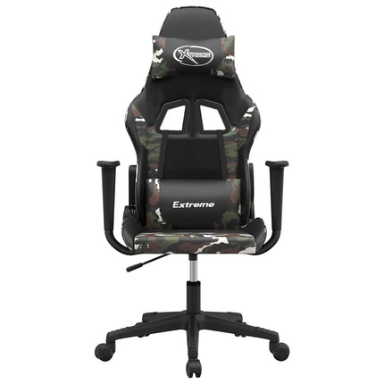 gamingstol m. massagefunktion kunstlæder sort og camouflage