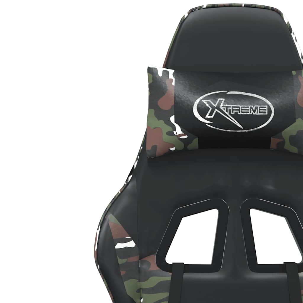 gamingstol m. massagefunktion kunstlæder sort og camouflage