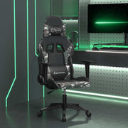 gamingstol m. massagefunktion kunstlæder sort og camouflage