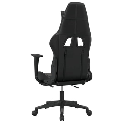 gamingstol m. massagefunktion og fodstøtte kunstlæder sort grå
