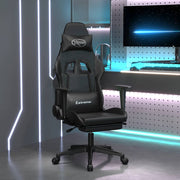 gamingstol m. massagefunktion og fodstøtte kunstlæder sort