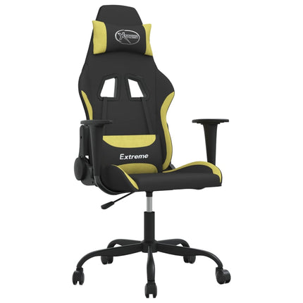 gamingstol med massagefunktion stof sort og lysegrøn