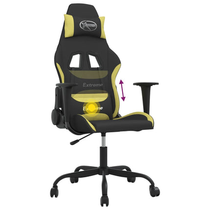 gamingstol med massagefunktion stof sort og lysegrøn