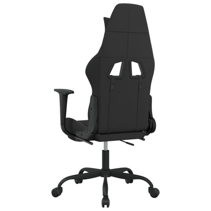 gamingstol med massagefunktion + fodstøtte stof sort og lysegrå