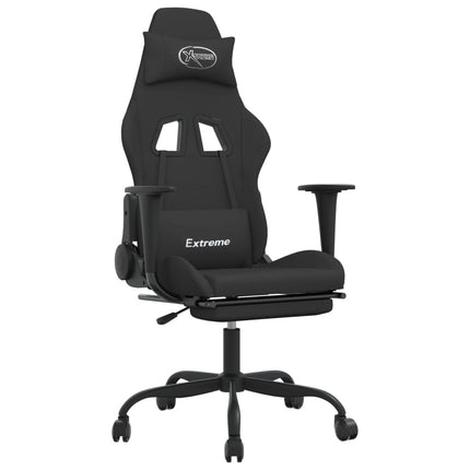 gamingstol med massagefunktion + fodstøtte stof sort