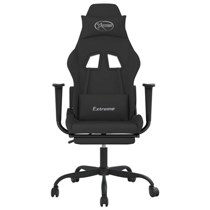 gamingstol med massagefunktion + fodstøtte stof sort