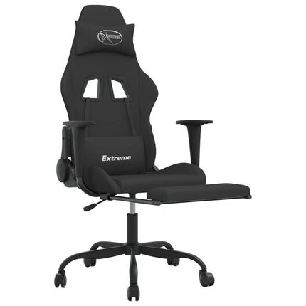 gamingstol med massagefunktion + fodstøtte stof sort