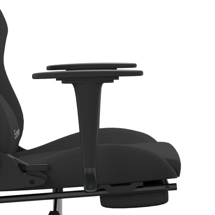 gamingstol med massagefunktion + fodstøtte stof sort