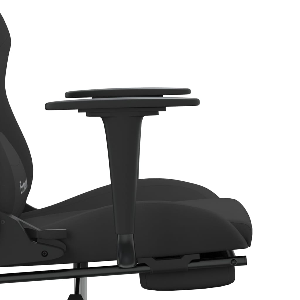 gamingstol med massagefunktion + fodstøtte stof sort