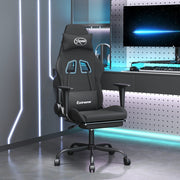 gamingstol med massagefunktion + fodstøtte stof sort