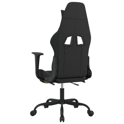 gamingstol med massagefunktion + fodstøtte stof sort lysegrøn