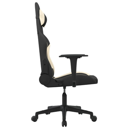 gamingstol med massagefunktion stof sort og cremefarvet