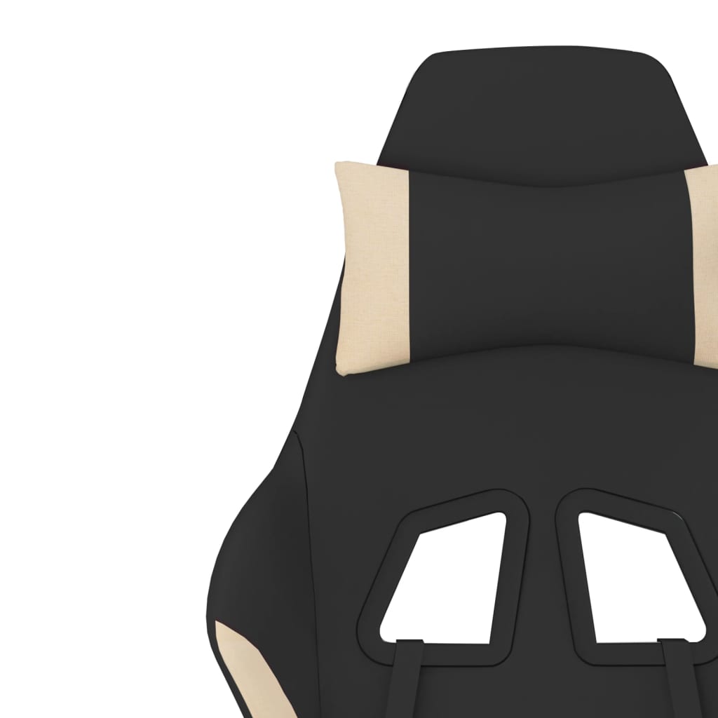 gamingstol med massagefunktion stof sort og cremefarvet