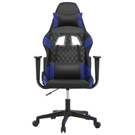 gamingstol m. massagefunktion kunstlæder sort og blå