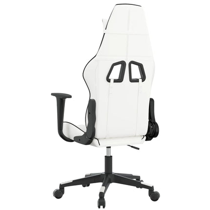 gamingstol m. massagefunktion kunstlæder hvid og sort