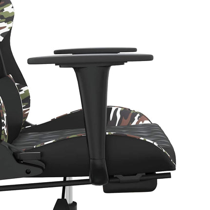gamingstol m. massage og fodstøtte kunstlæder sort camouflage