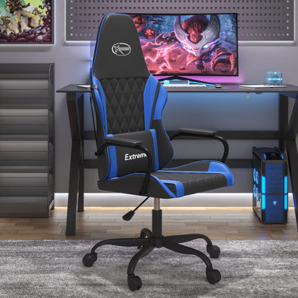 gamingstol m. massagefunktion kunstlæder sort og blå