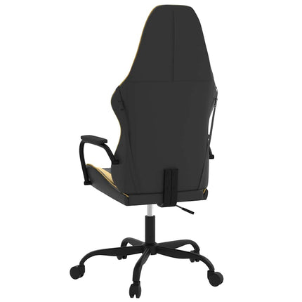gamingstol m. massagefunktion kunstlæder sort guldfarvet