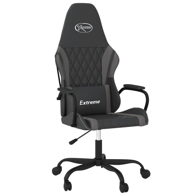gamingstol m. massagefunktion kunstlæder sort og grå