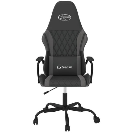 gamingstol m. massagefunktion kunstlæder sort og grå