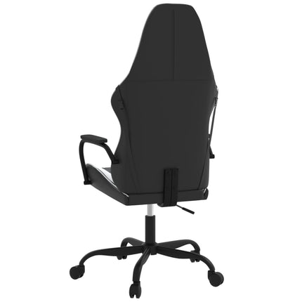 gamingstol med massagefunktion kunstlæder sort og hvid