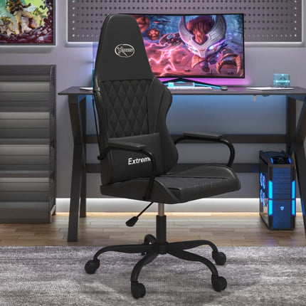 gamingstol med massagefunktion kunstlæder sort