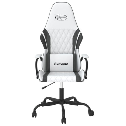 gamingstol m. massagefunktion kunstlæder hvid og sort
