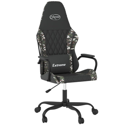 gamingstol m. massagefunktion kunstlæder sort og camouflage