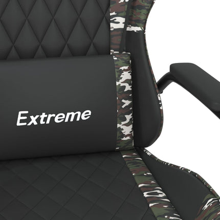 gamingstol m. massagefunktion kunstlæder sort og camouflage