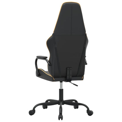gamingstol m. massagefunktion kunstlæder sort + guldfarvet